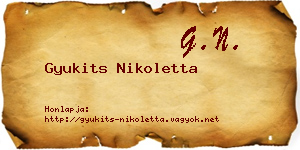 Gyukits Nikoletta névjegykártya